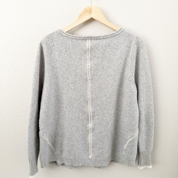 MINT VELVET | Alpaca Blend Gray Jumper Off White Damask Medallion | Size 14 - Picture 6 of 9